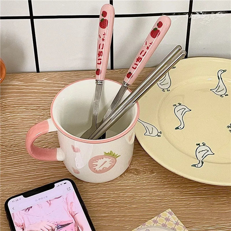 Couverts kawaii fraise <3