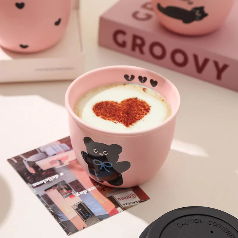 Mug en céramique et couvercle en silicone